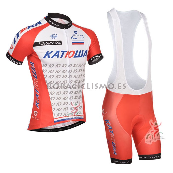 2014 Maillot katusha naranja mangas cortas tirantes